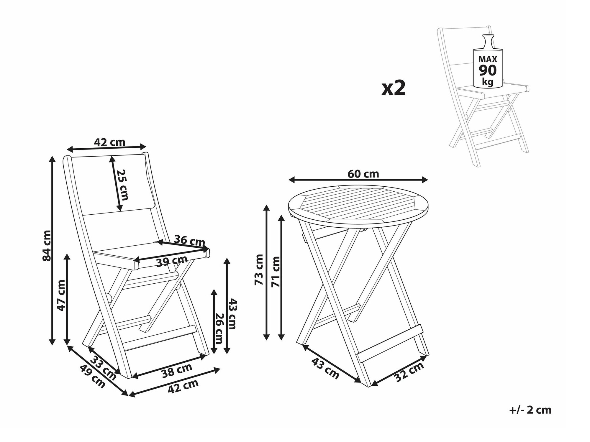 Komplet za balkon Bensevu 102 (Akacijev + Zelena)