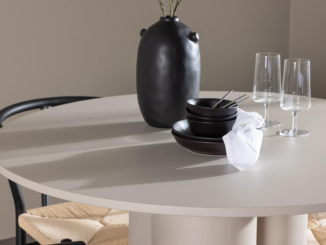 Jedilniški komplet Dallas 4688 (Črna + Bež)