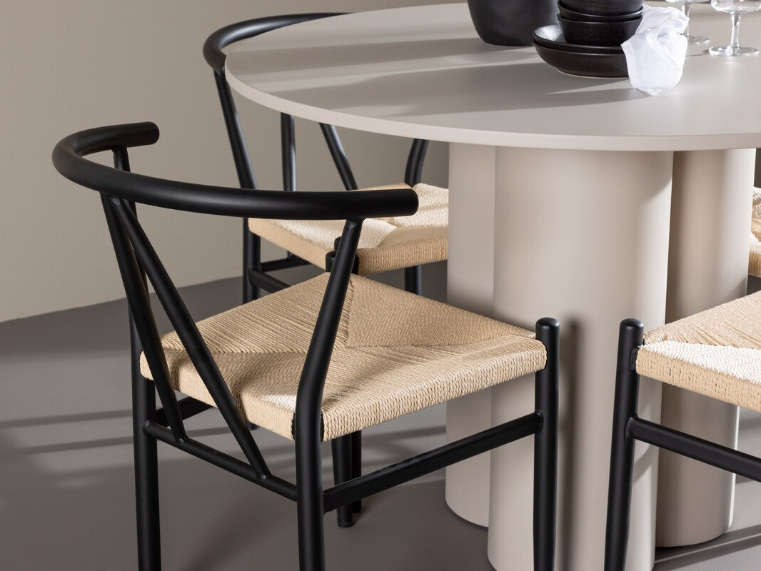 Jedilniški komplet Dallas 4688 (Črna + Bež)