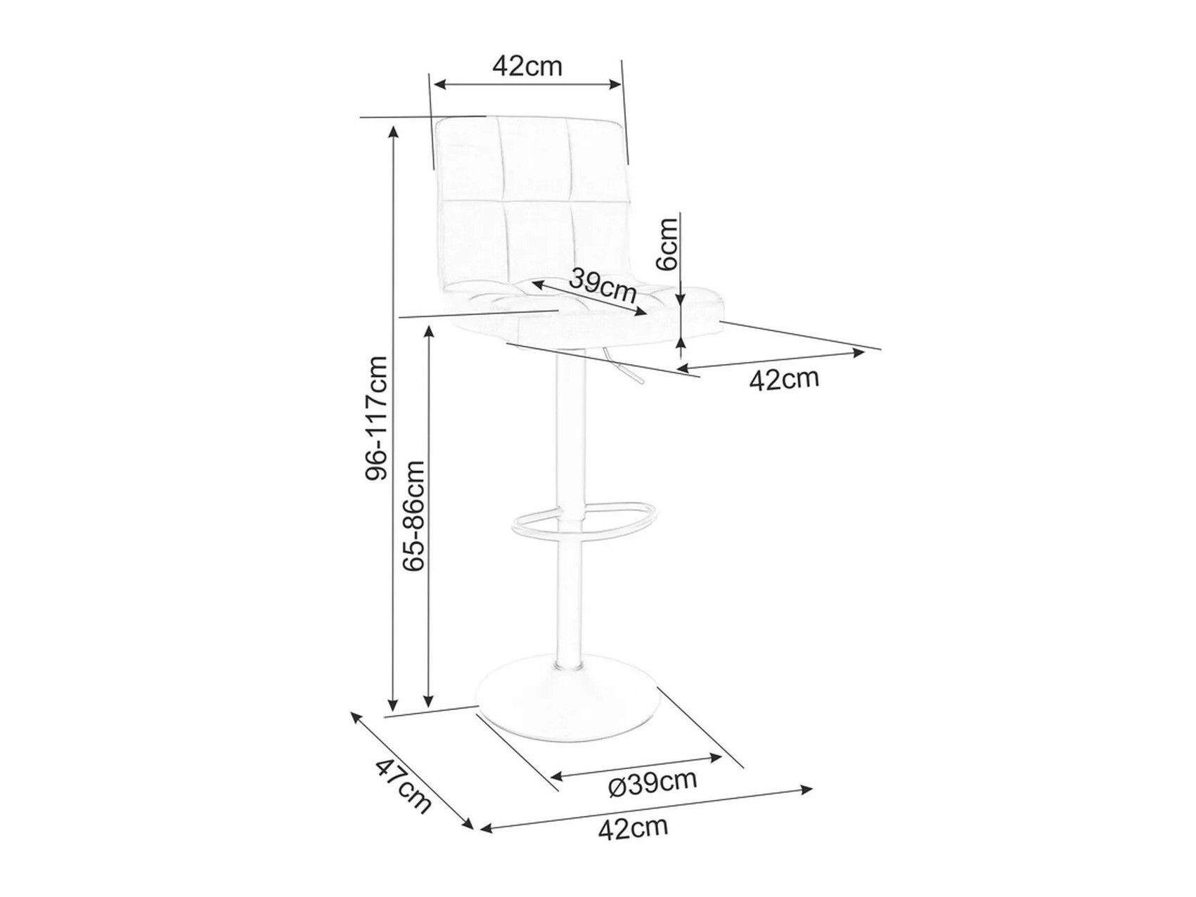 Barski stol Detroit 683 (Črna)