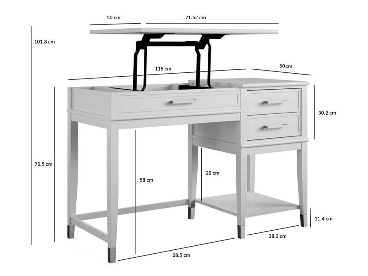 Pisalna miza CosmoLiving by Cosmopolitan Belromu 102 (Grafit)