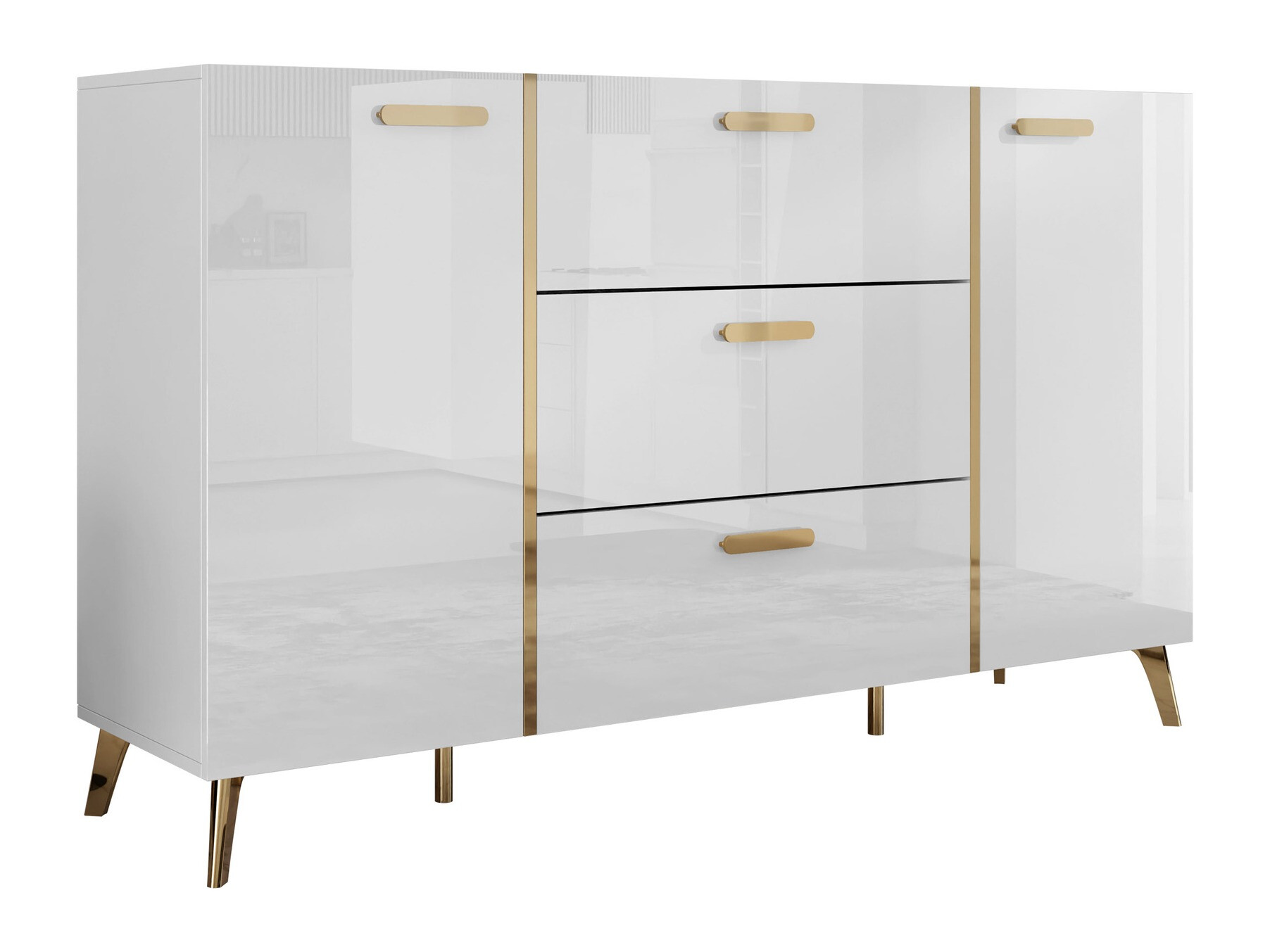 Komoda Comfivo Capella I (Bela + Sijaj bela)