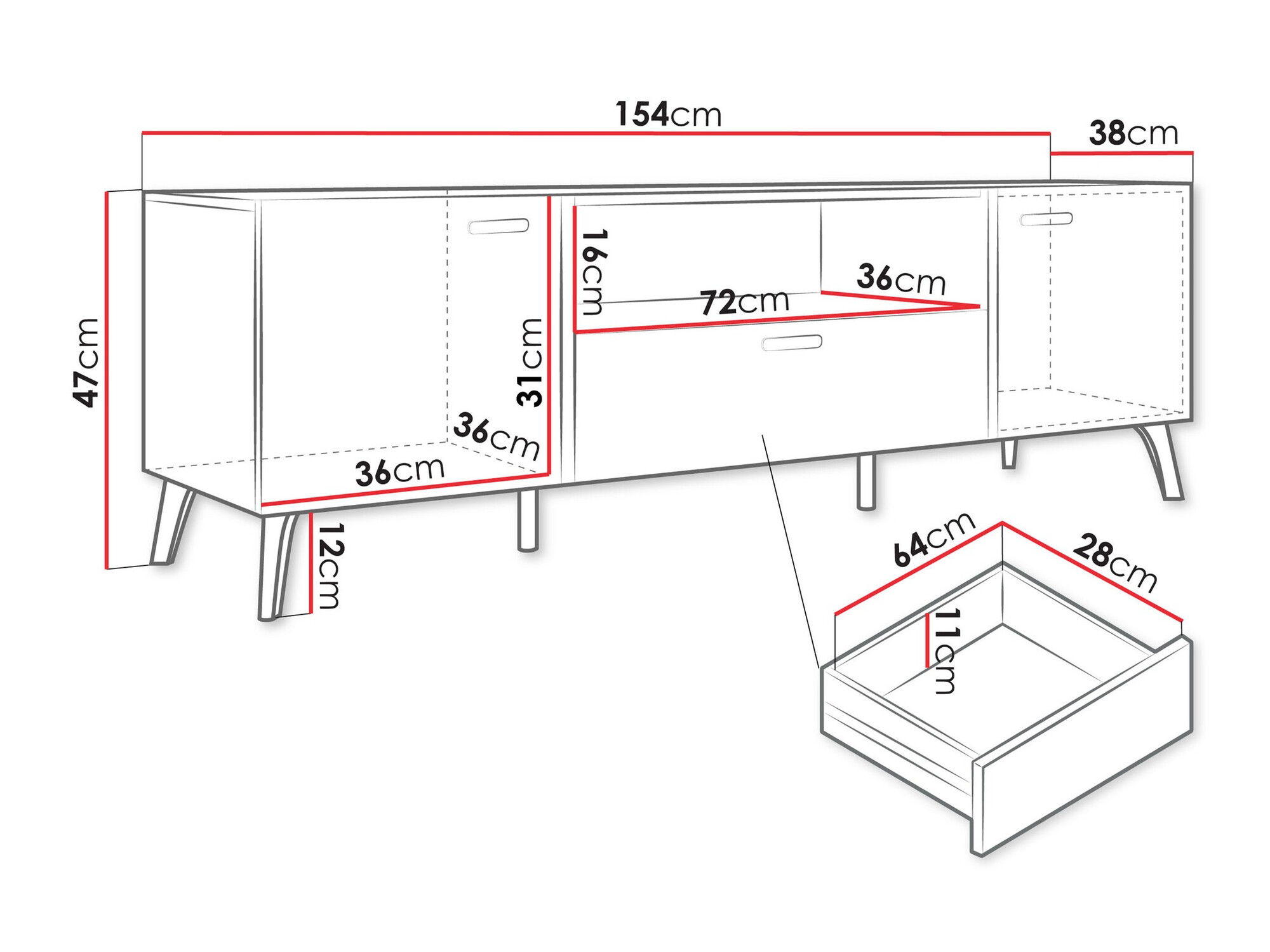 TV-omarica Comfivo Teslomo 113 (Bela + Sijaj bela)