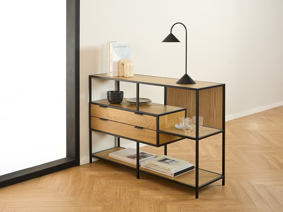 Regal Norsica Sevferi 183 (Črna + Divji hrast)