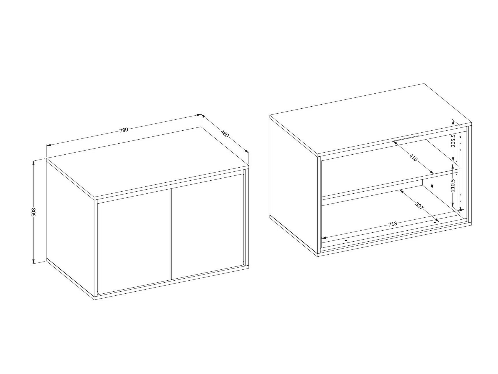 Viseča kopalniška omarica za umivalnik Tecavu 103 (Congo)