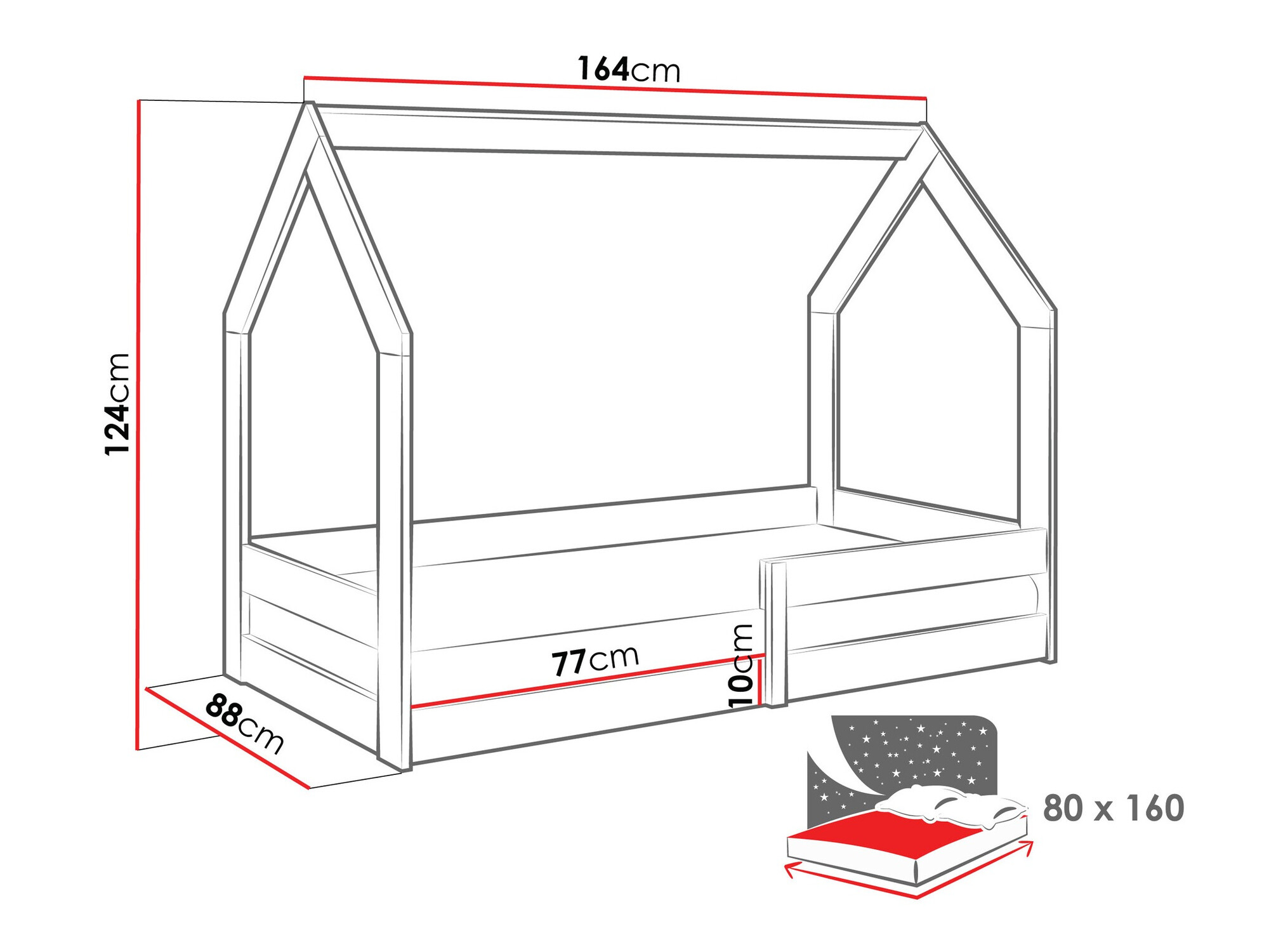 Postelja Edmond 123 (Bor)