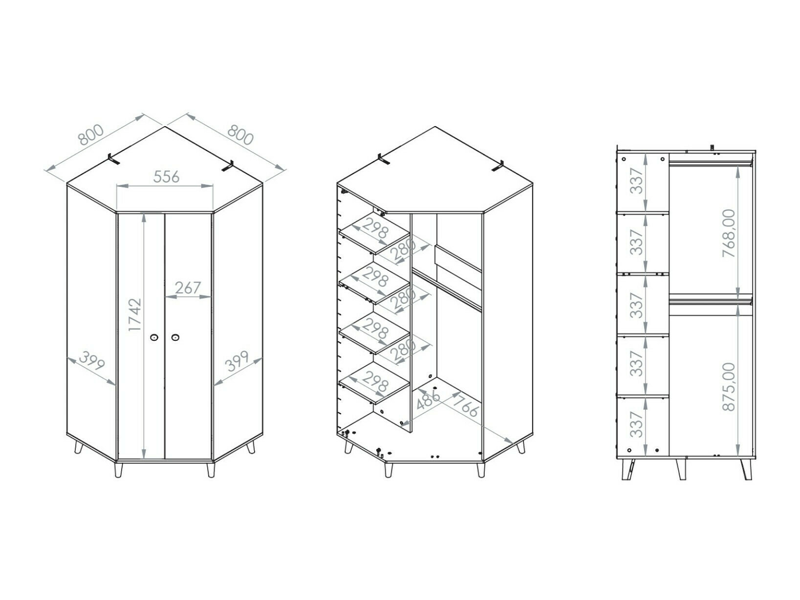 Kotna omara Tortoli 100 (Siva)