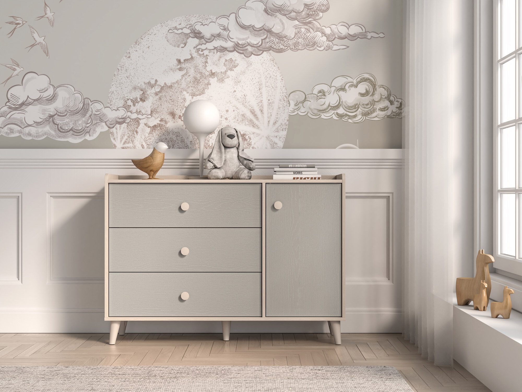 Komoda Tortoli 104 (Siva)