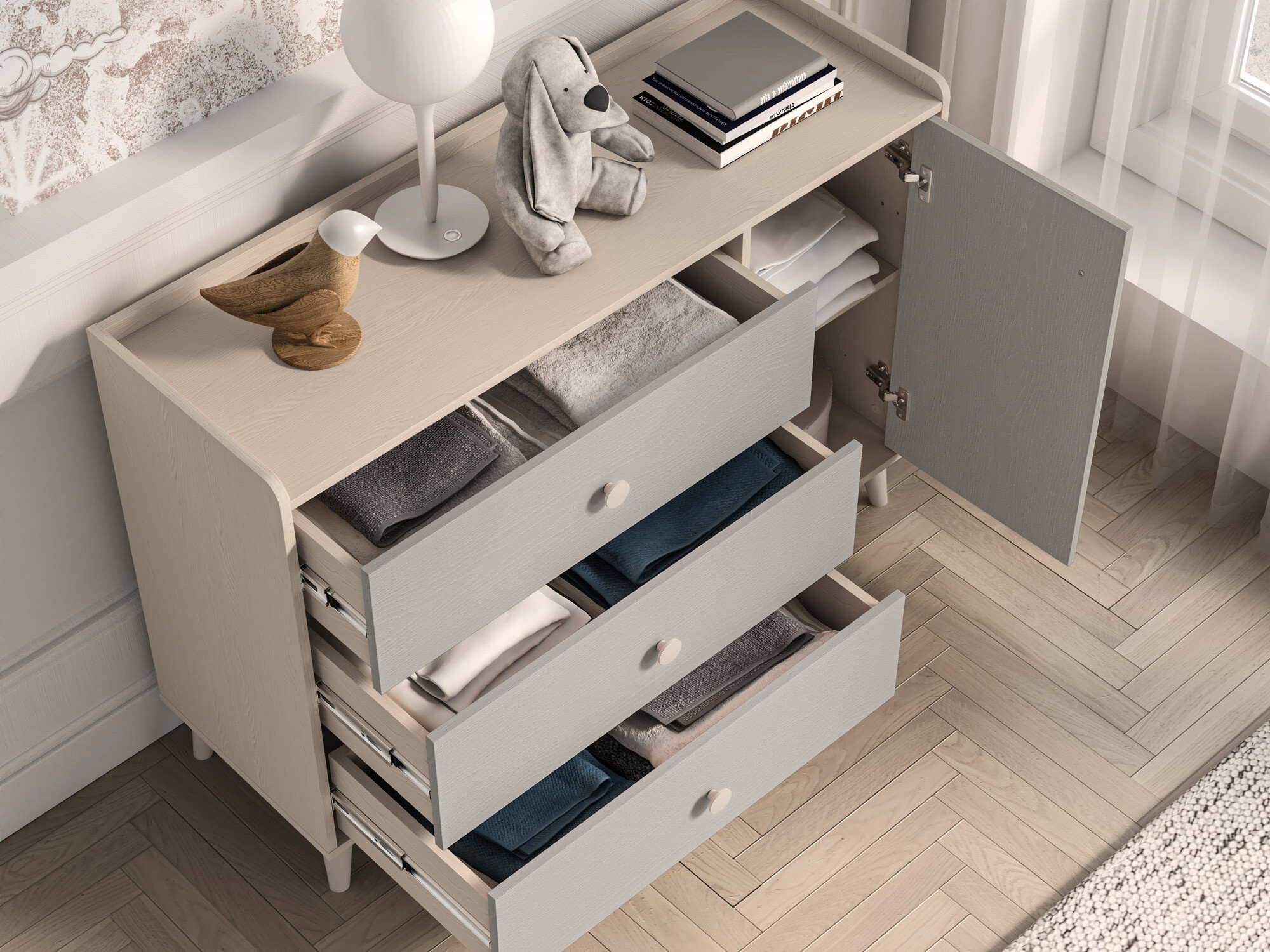 Komoda Tortoli 104 (Siva)