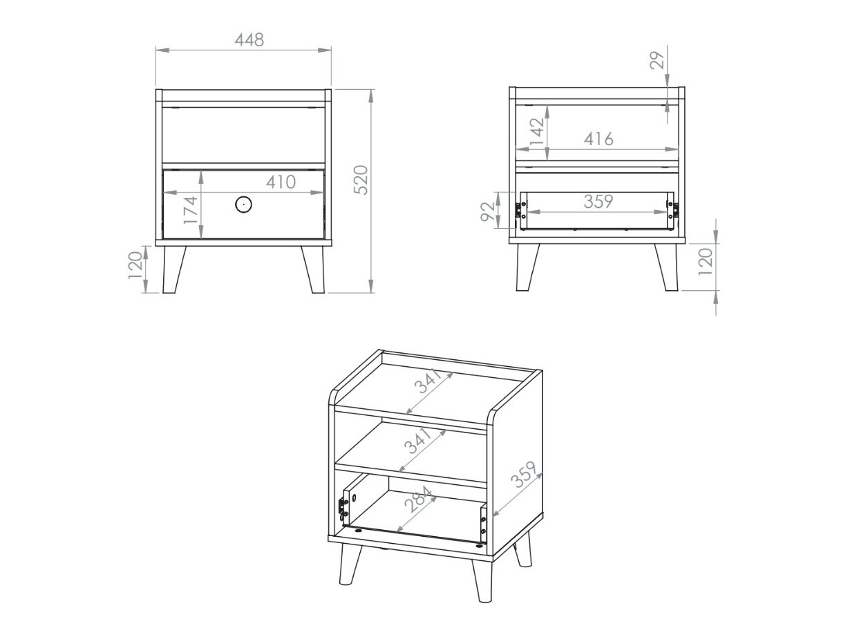 Nočna omarica Tortoli 108 (Roza)