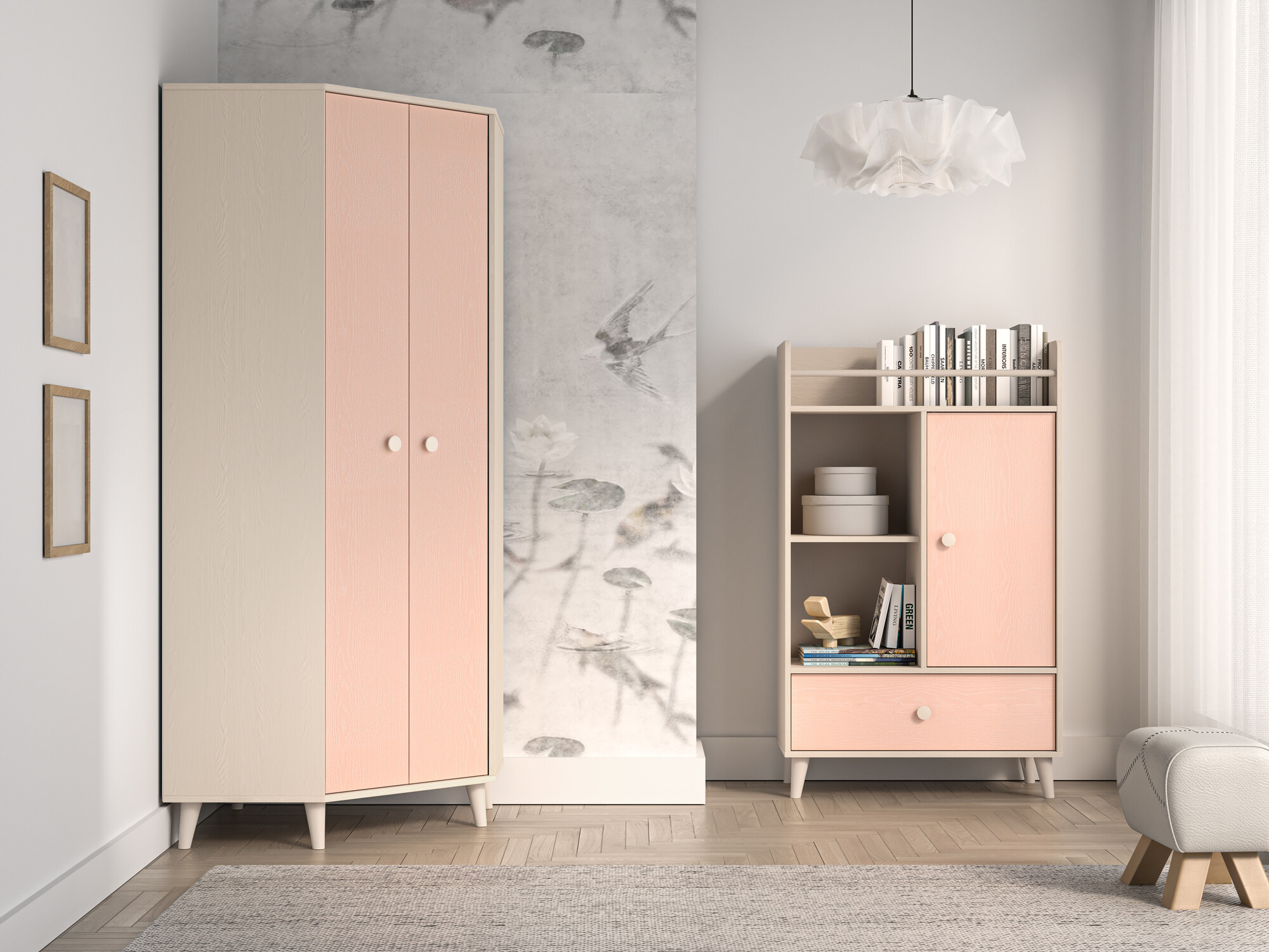 Komplet pohištva za otroško sobo Tortoli 113 (Roza)