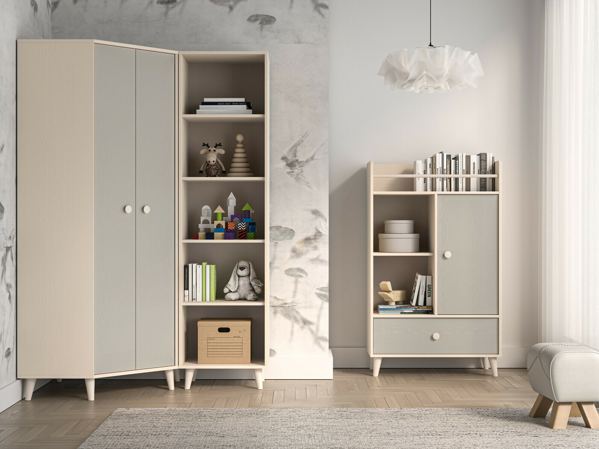 Komplet pohištva za otroško sobo Tortoli 113 (Siva)