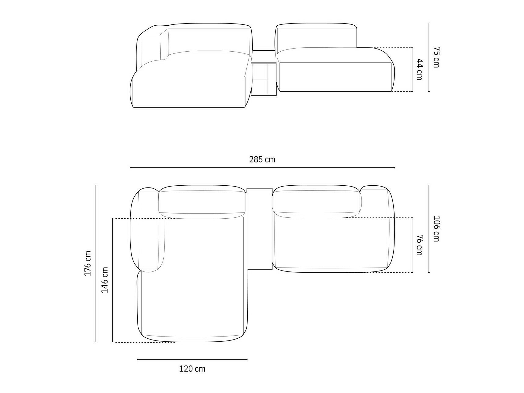 Modularna kotna sedežna garnitura Sorcoro 106 (Boston Ocean)