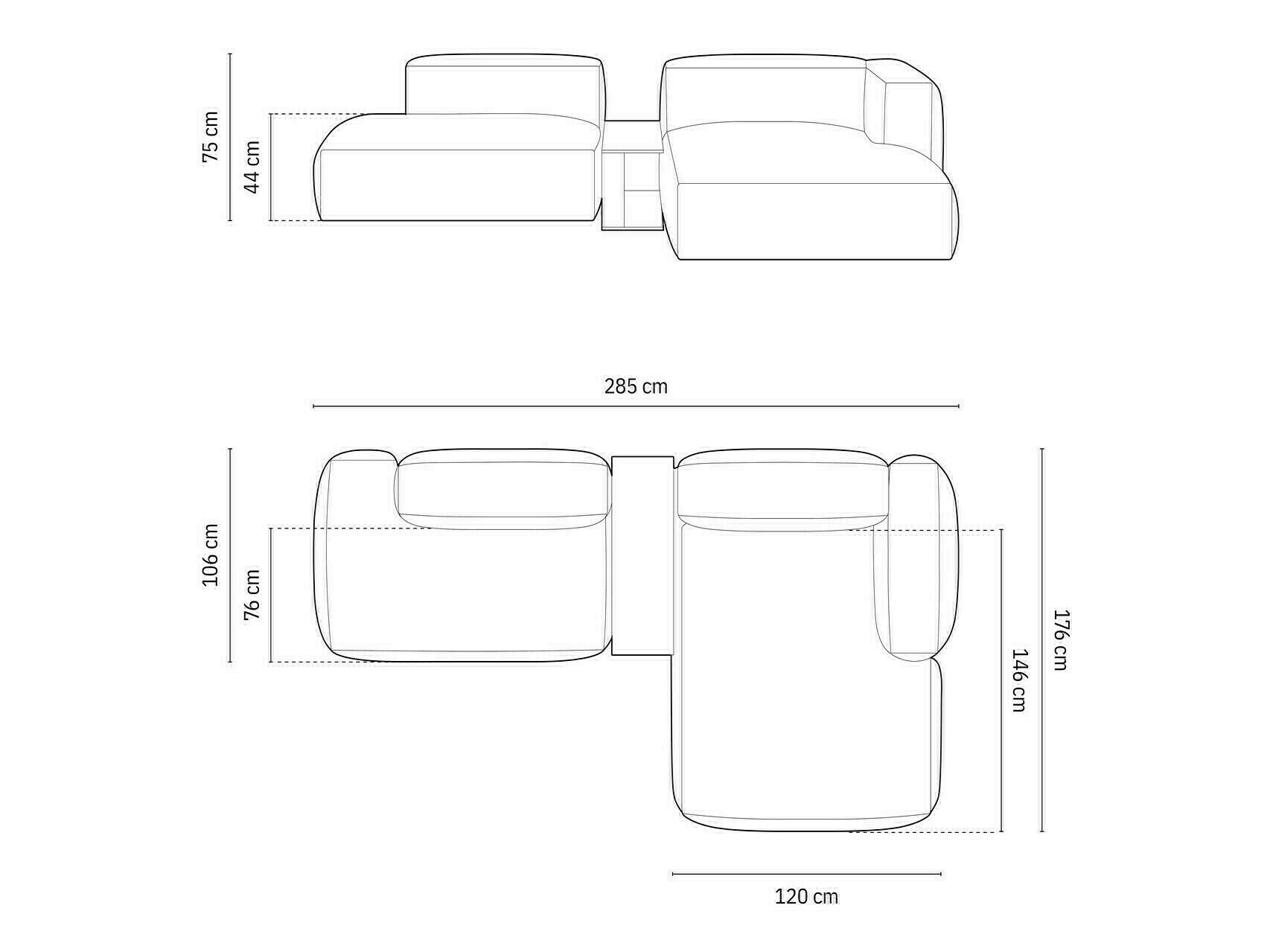 Modularna kotna sedežna garnitura Sorcoro 106 (Boston Svetla Siva)