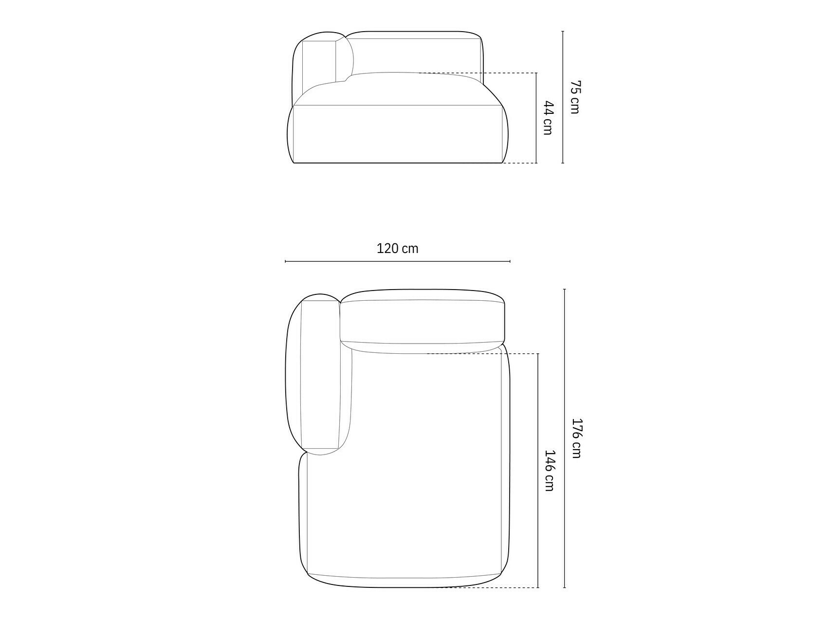 Modularni fotelj Sorcoro 107 (Boston Svetla Siva)