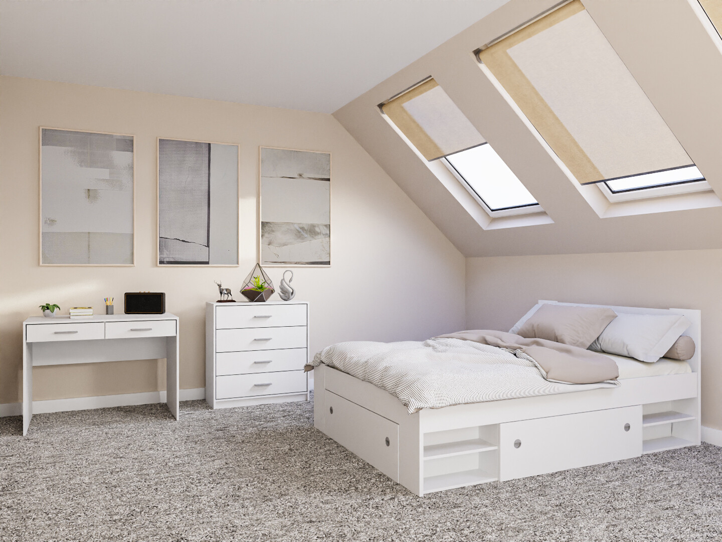 Komplet spalnic Novsore 155 (Bela)