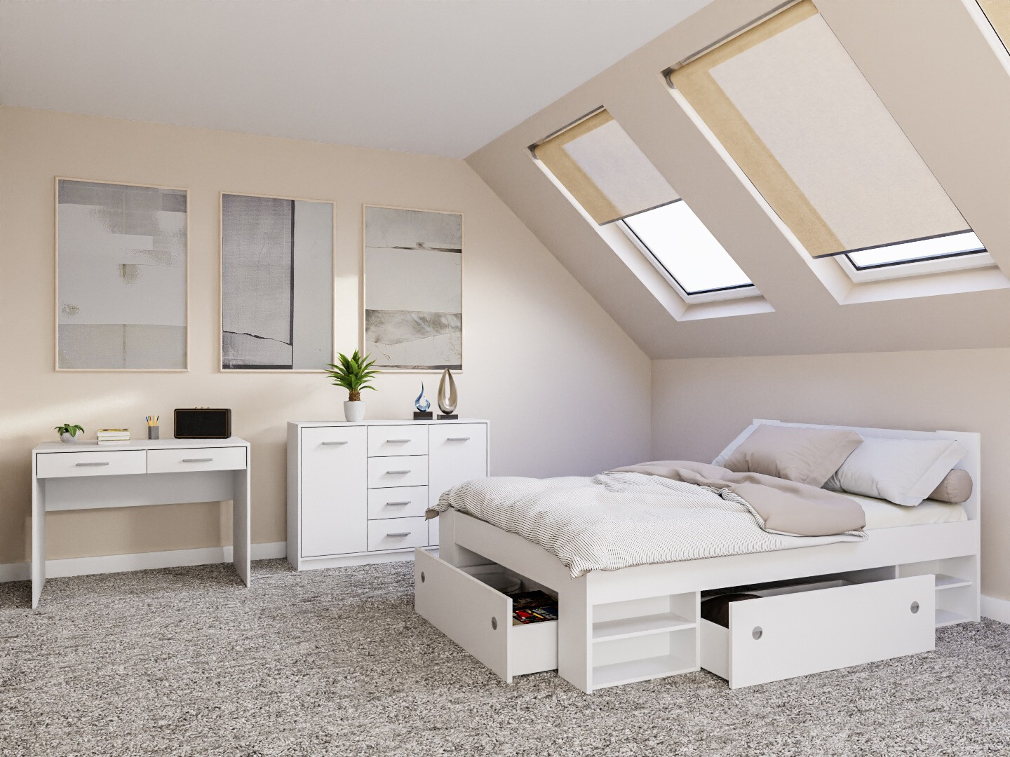 Komplet spalnic Novsore 156 (Bela)