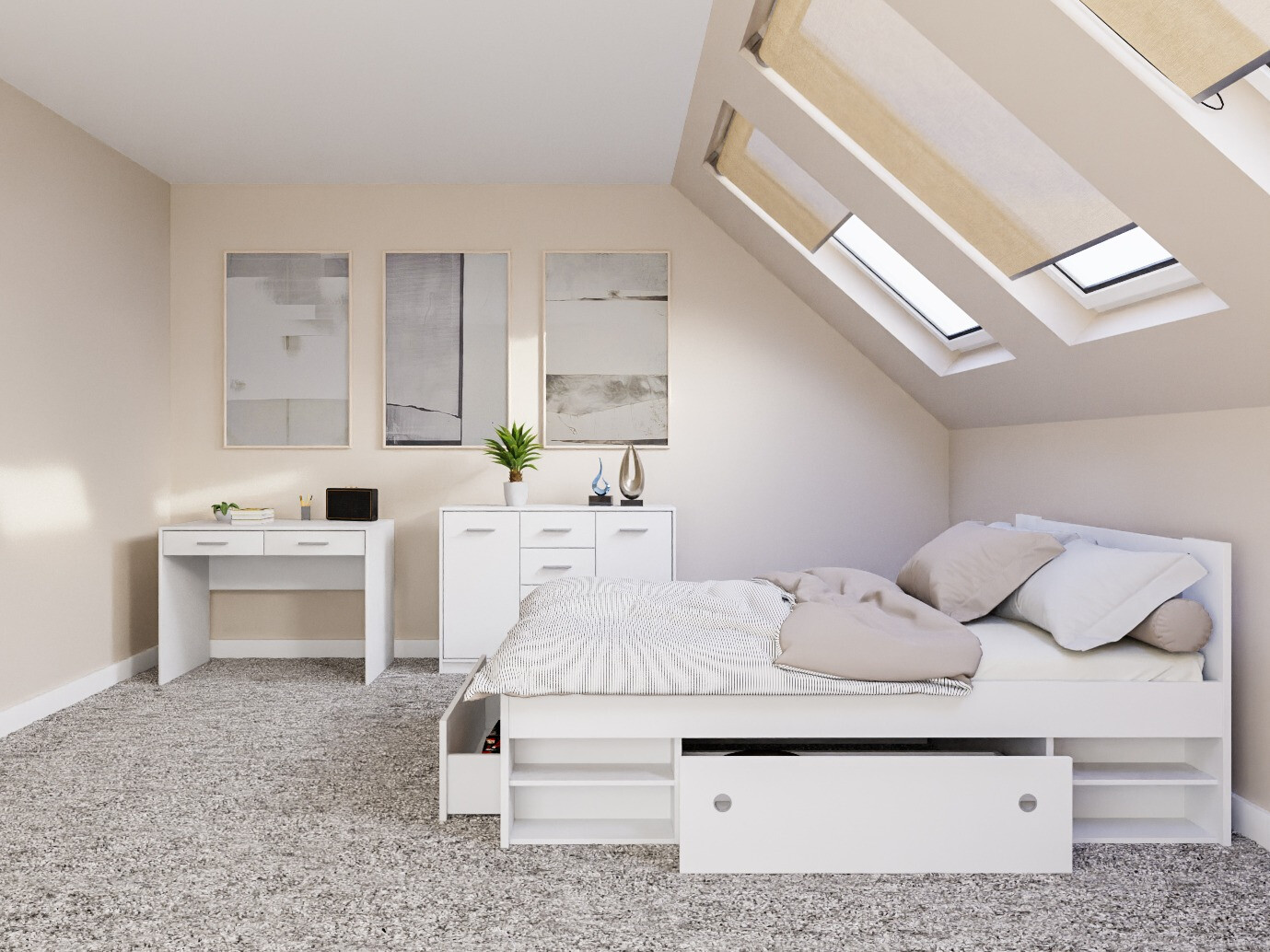 Komplet spalnic Novsore 156 (Bela)