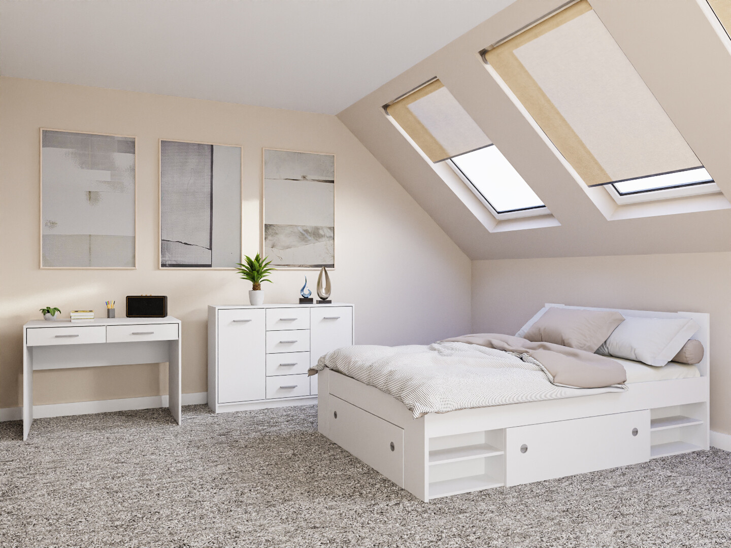 Komplet spalnic Novsore 156 (Bela)