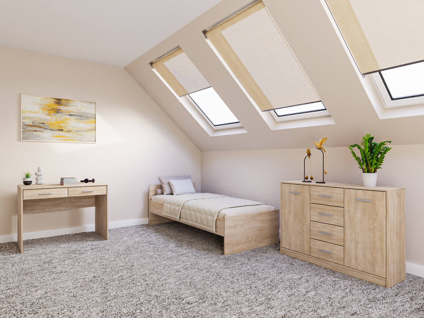 Komplet spalnic Novsore 149 (Sonoma hrast)