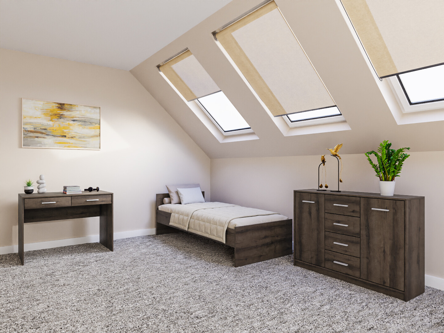 Komplet spalnic Novsore 149 (Temen hrast)