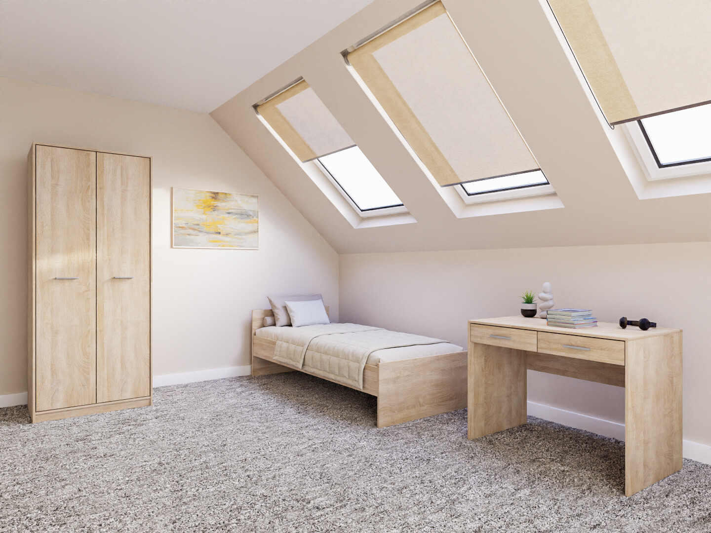 Komplet spalnic Novsore 157 (Sonoma hrast)