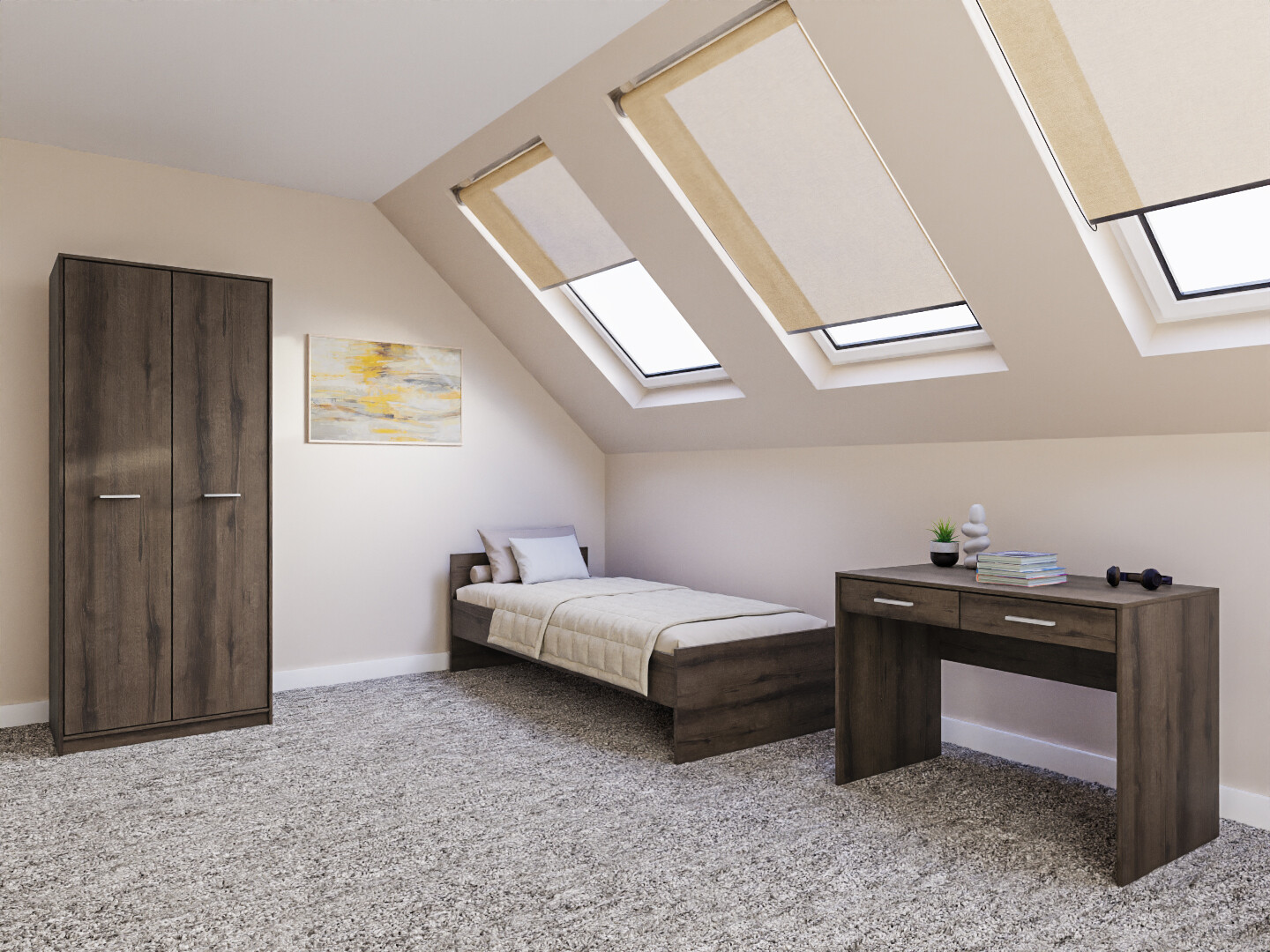 Komplet spalnic Novsore 157 (Temen hrast)