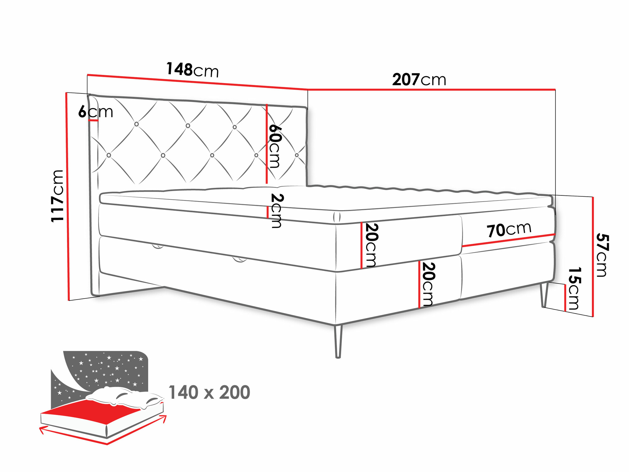 Boxspring postelja ComfiDream Myrel (Verita 85)