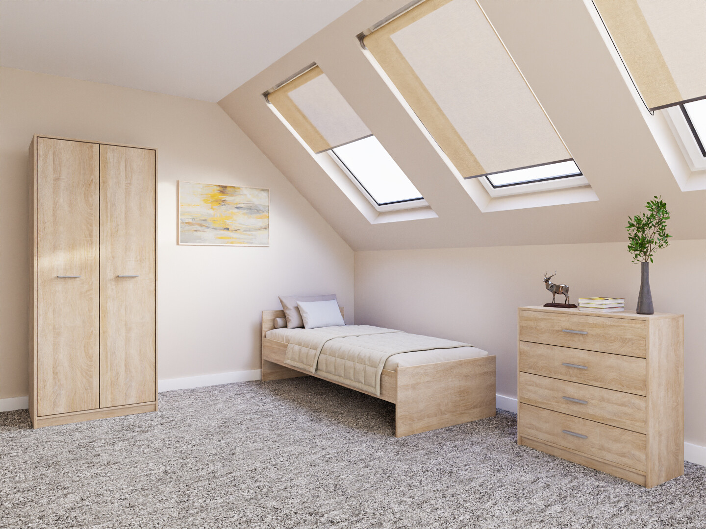 Komplet spalnic Novsore 151 (Sonoma hrast)