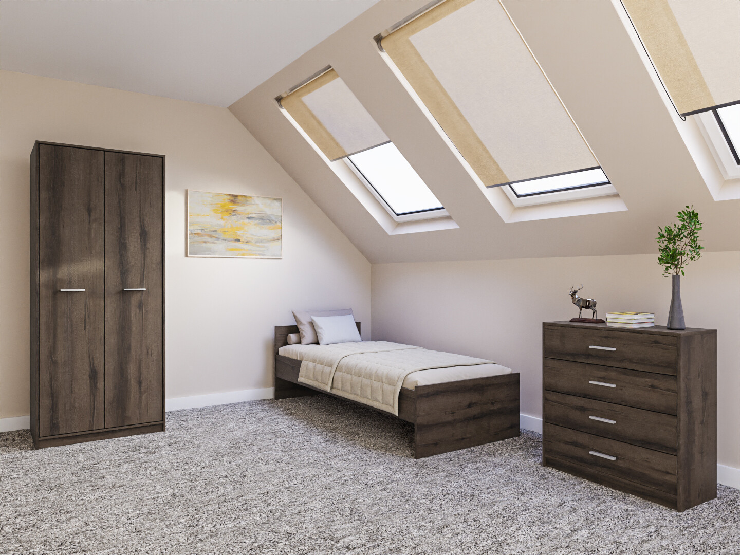 Komplet spalnic Novsore 151 (Temen hrast)