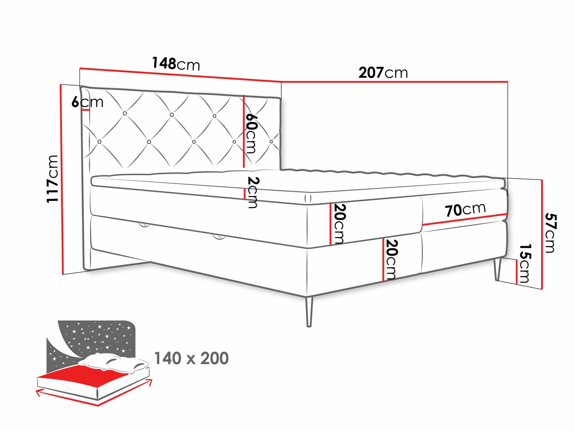 Boxspring postelja ComfiDream Myrel (Verita 03)