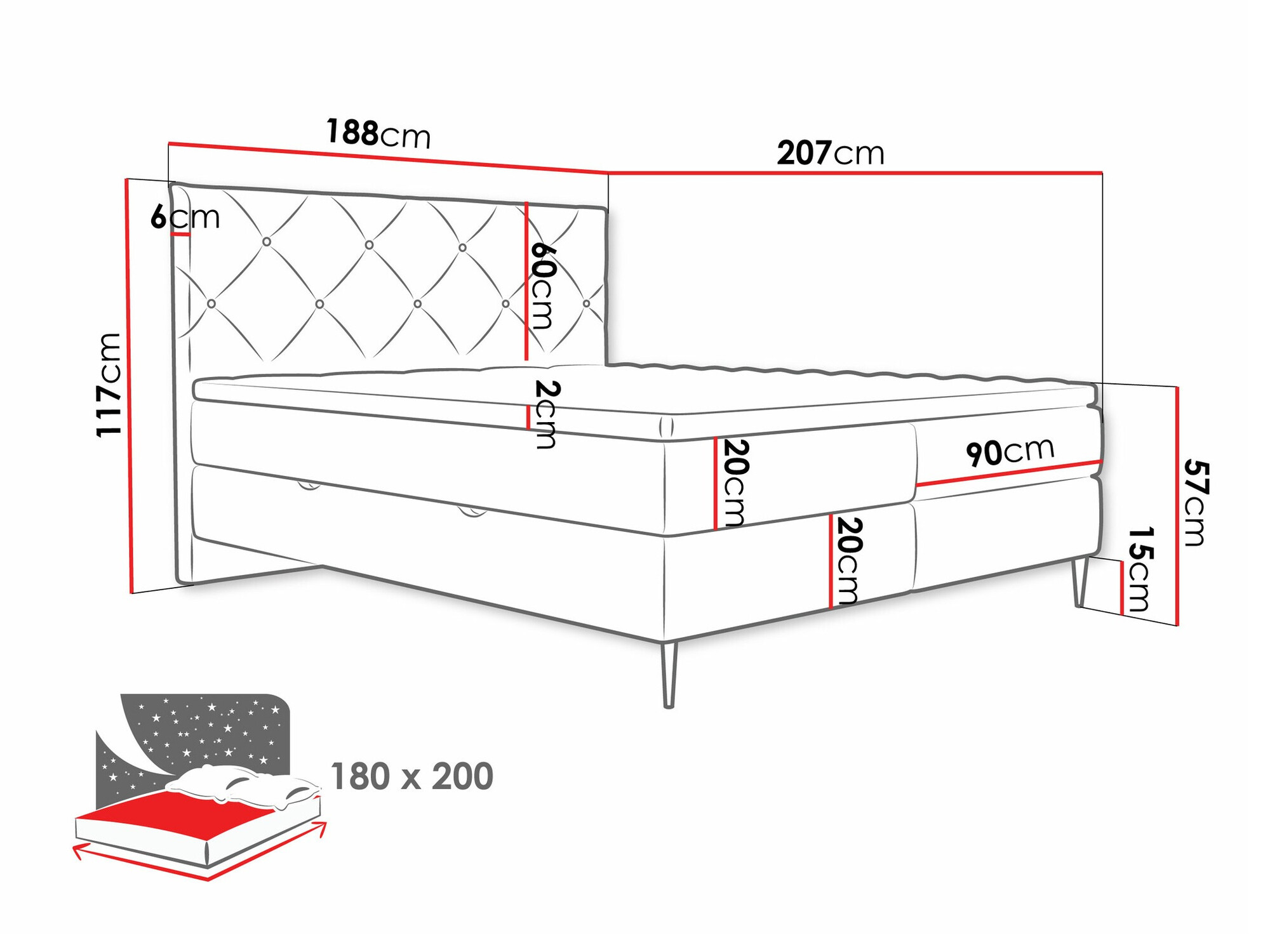 Boxspring postelja ComfiDream Myrel (Verita 03)