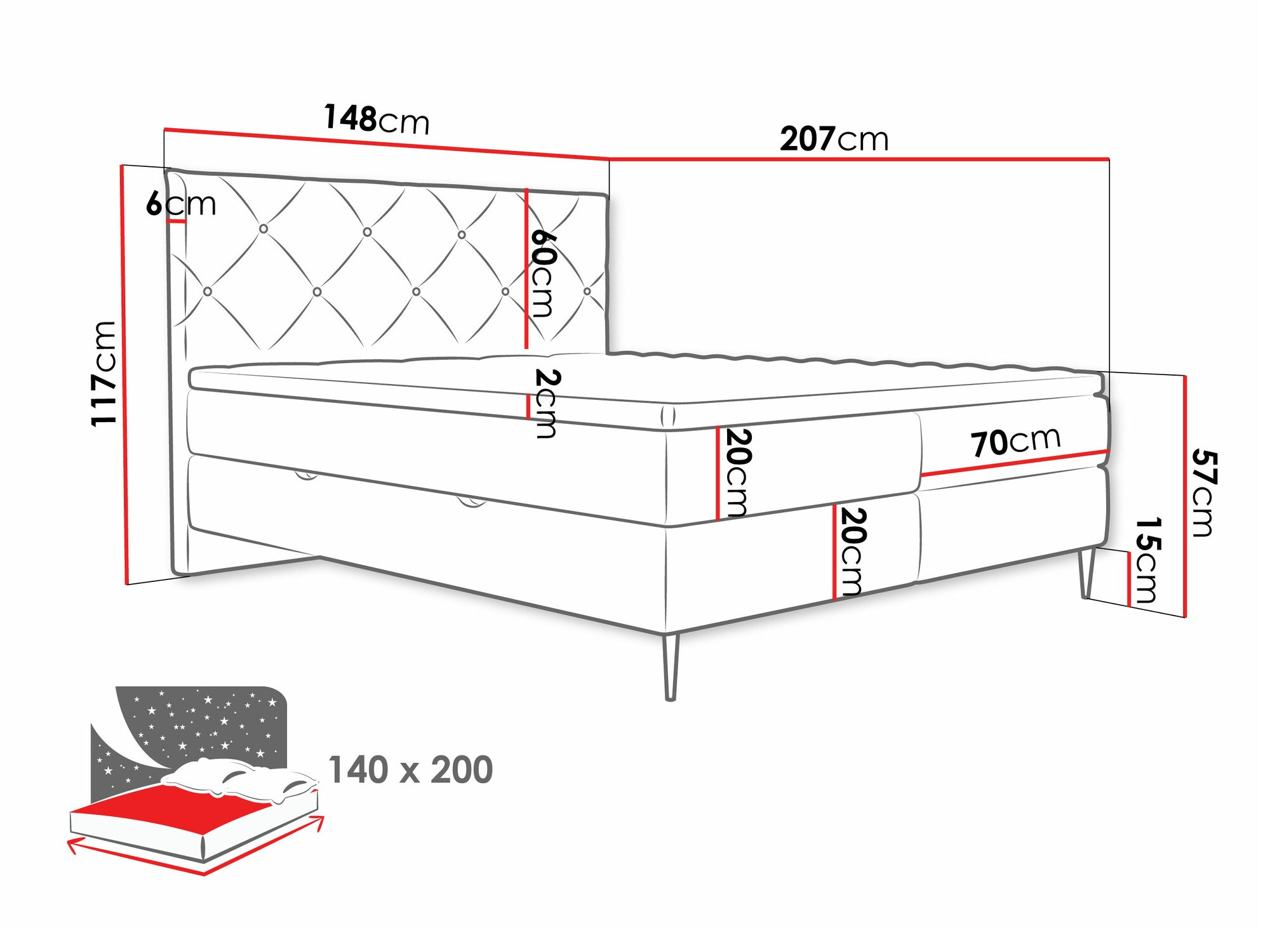 Boxspring postelja ComfiDream Myrel (Verita 16)