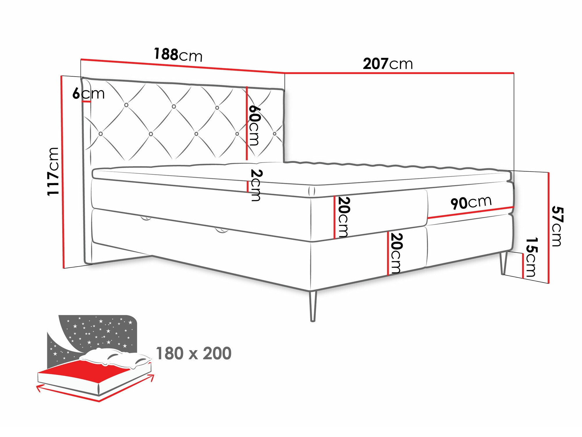 Boxspring postelja ComfiDream Myrel (Verita 16)