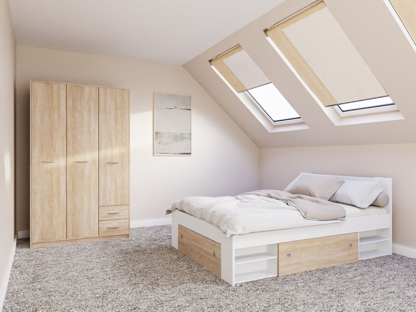 Komplet pohištva za spalnico Novsore 158 (Bela)