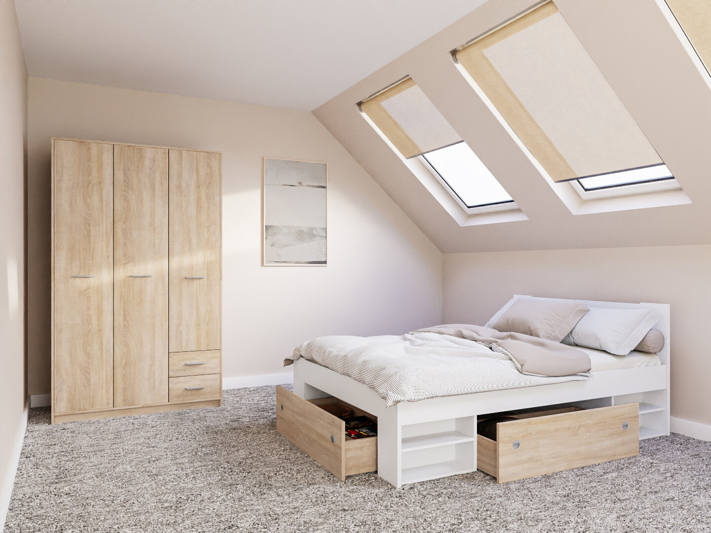 Komplet pohištva za spalnico Novsore 158 (Bela)