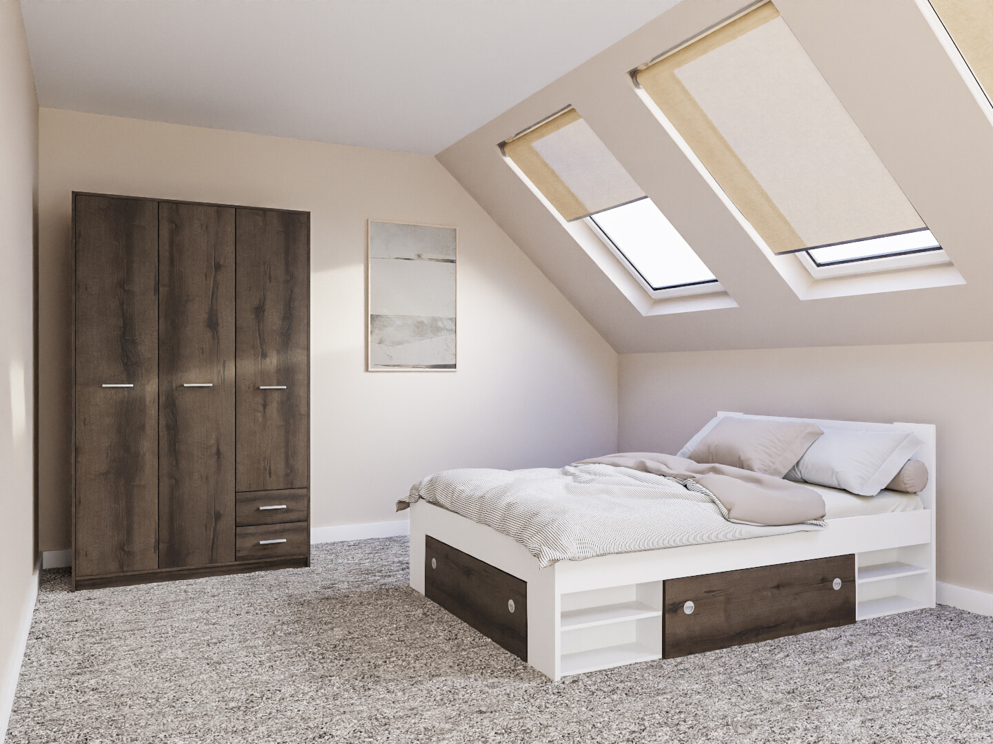 Komplet pohištva za spalnico Novsore 158 (Bela)