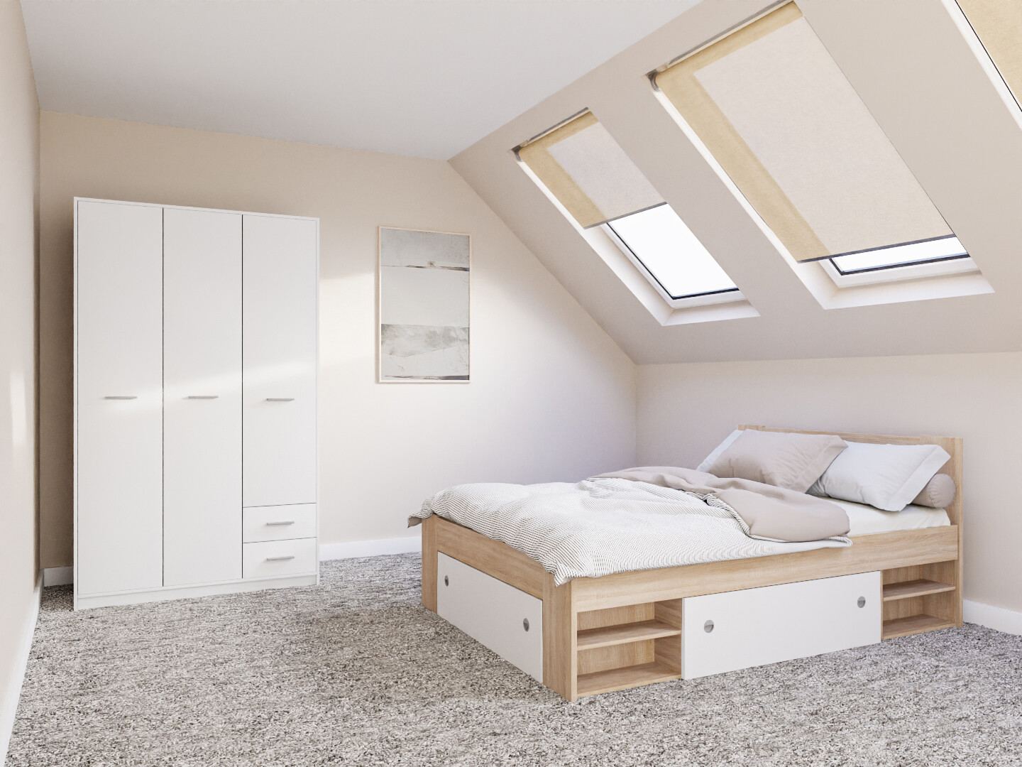 Komplet spalnic Novsore 158 (Sonoma hrast)