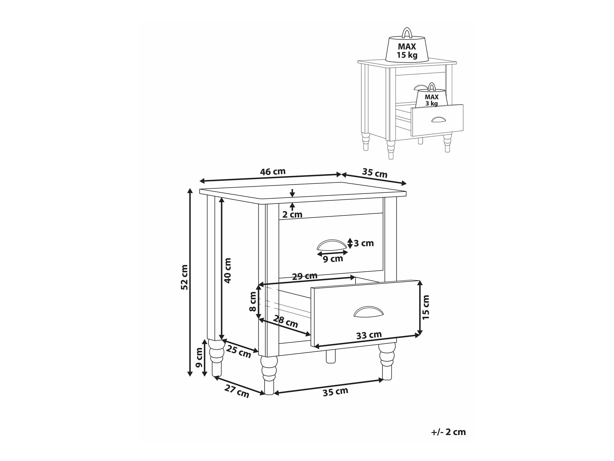 Nočna omarica Berwyn 2481 (Bela)