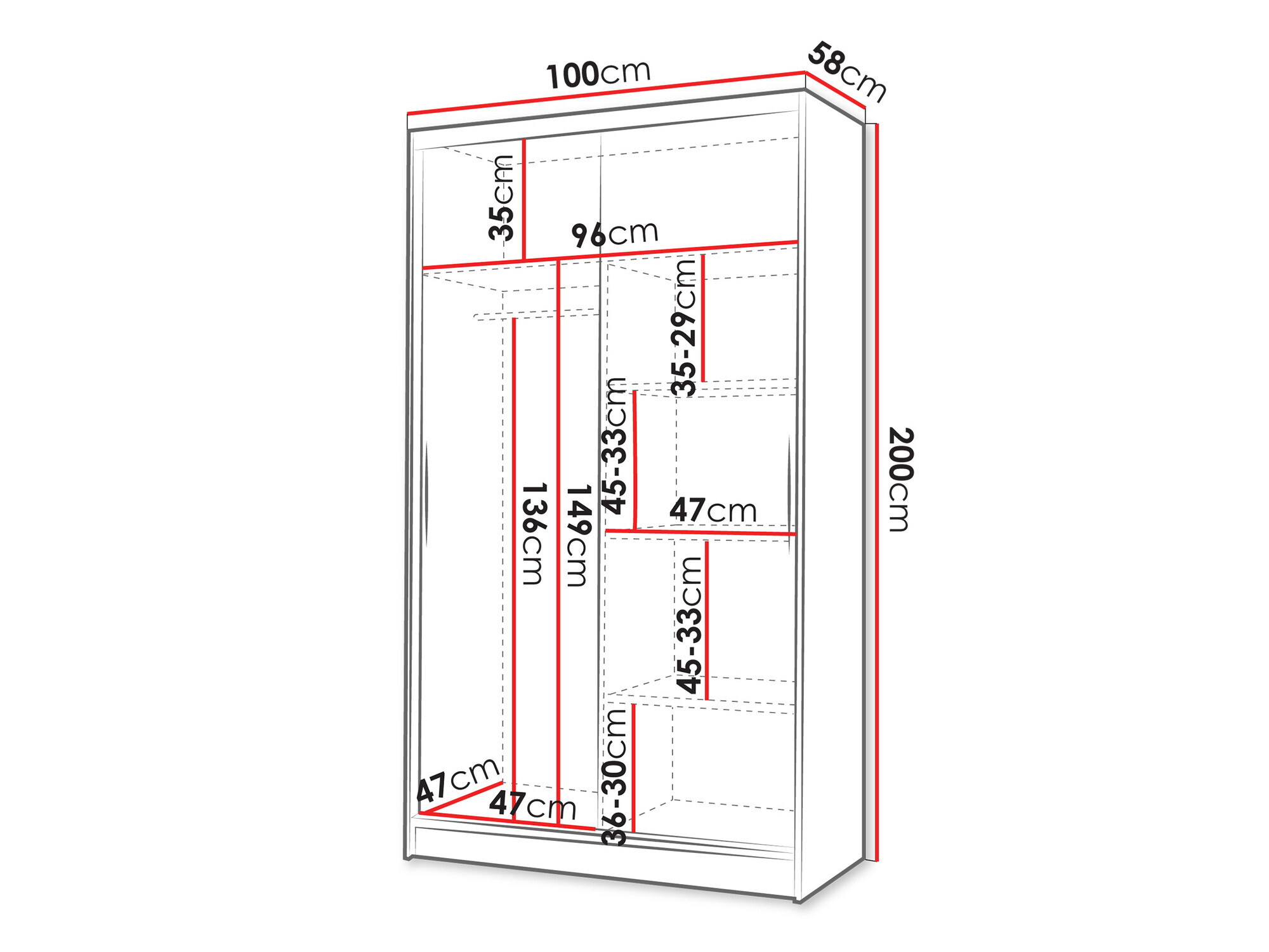 Garderobna omara Closico 163 (Črna + Artisan hrast)