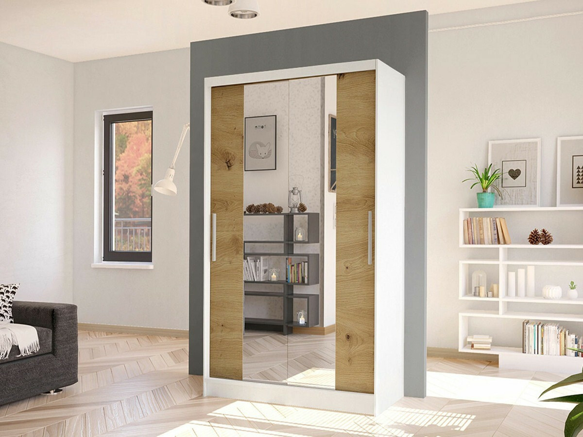 Garderobna omara Closico Structor II (Bela + Artisan hrast)