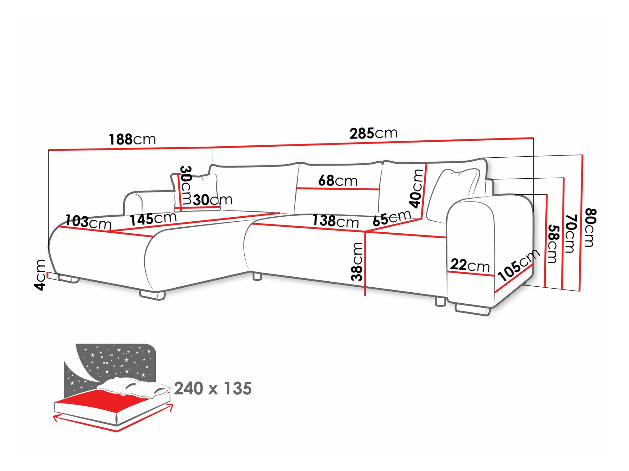 Kotna garnitura Comfivo 410 (Coral 45)