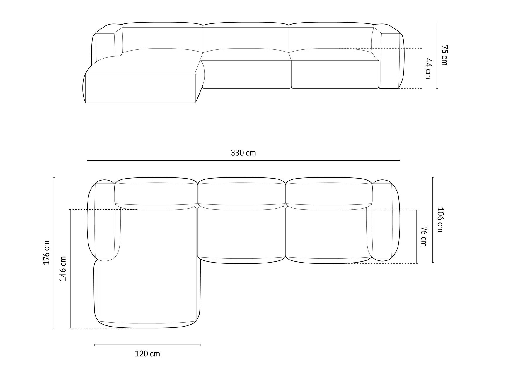 Modularna kotna sedežna garnitura Sorcoro 104 (Boston Water Green)