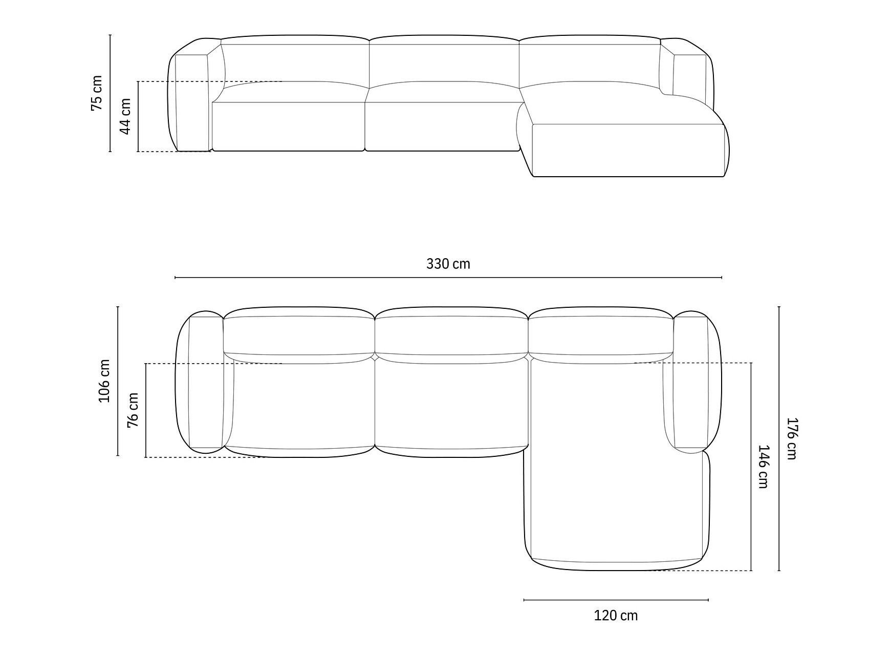 Modularna kotna sedežna garnitura Sorcoro 104 (Vogue 11)