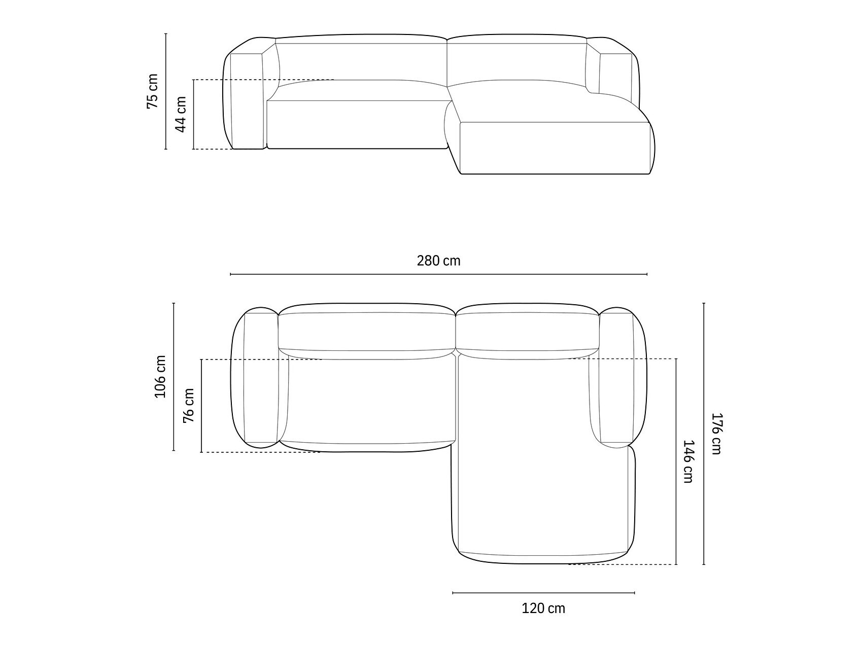Modularna kotna sedežna garnitura Sorcoro 105 (Boston Svetla Siva)