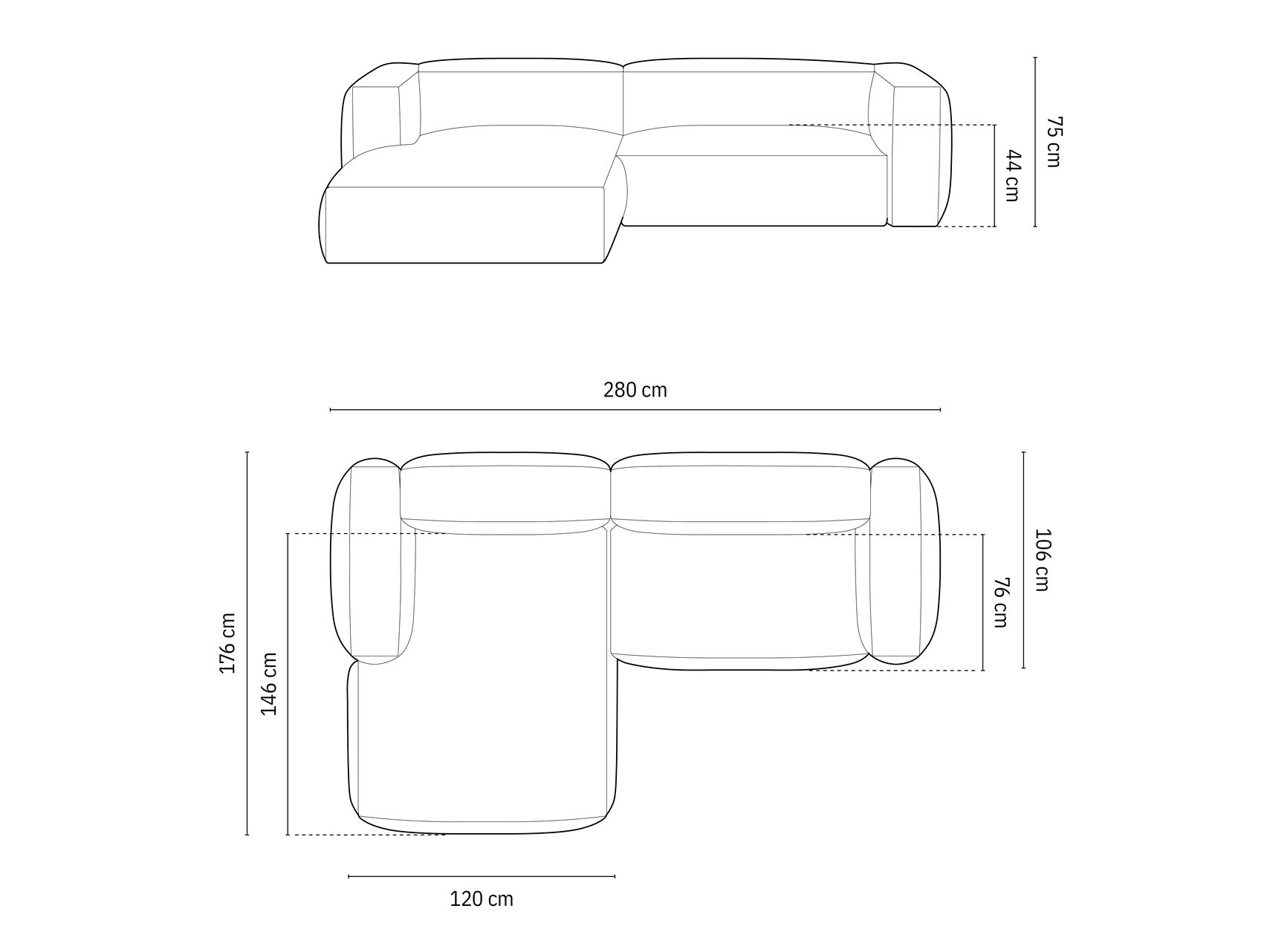 Modularna kotna sedežna garnitura Sorcoro 105 (Vogue 01)