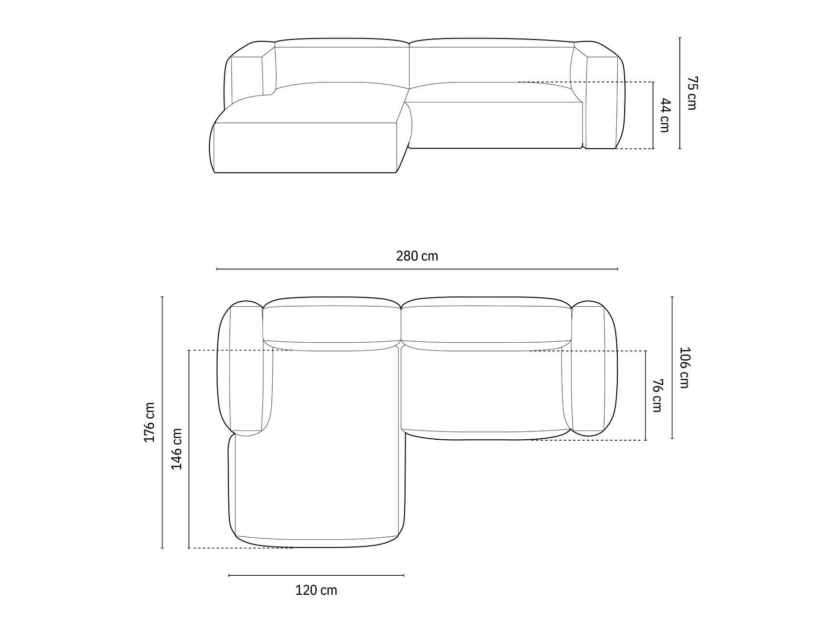 Modularna kotna sedežna garnitura Sorcoro 105 (Vogue 13)