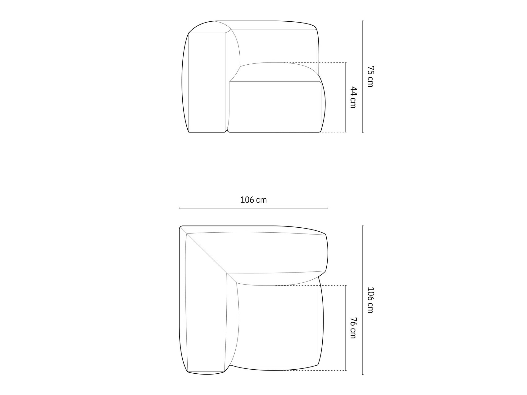 Modularni fotelj Sorcoro 110 (Boston Trufa)