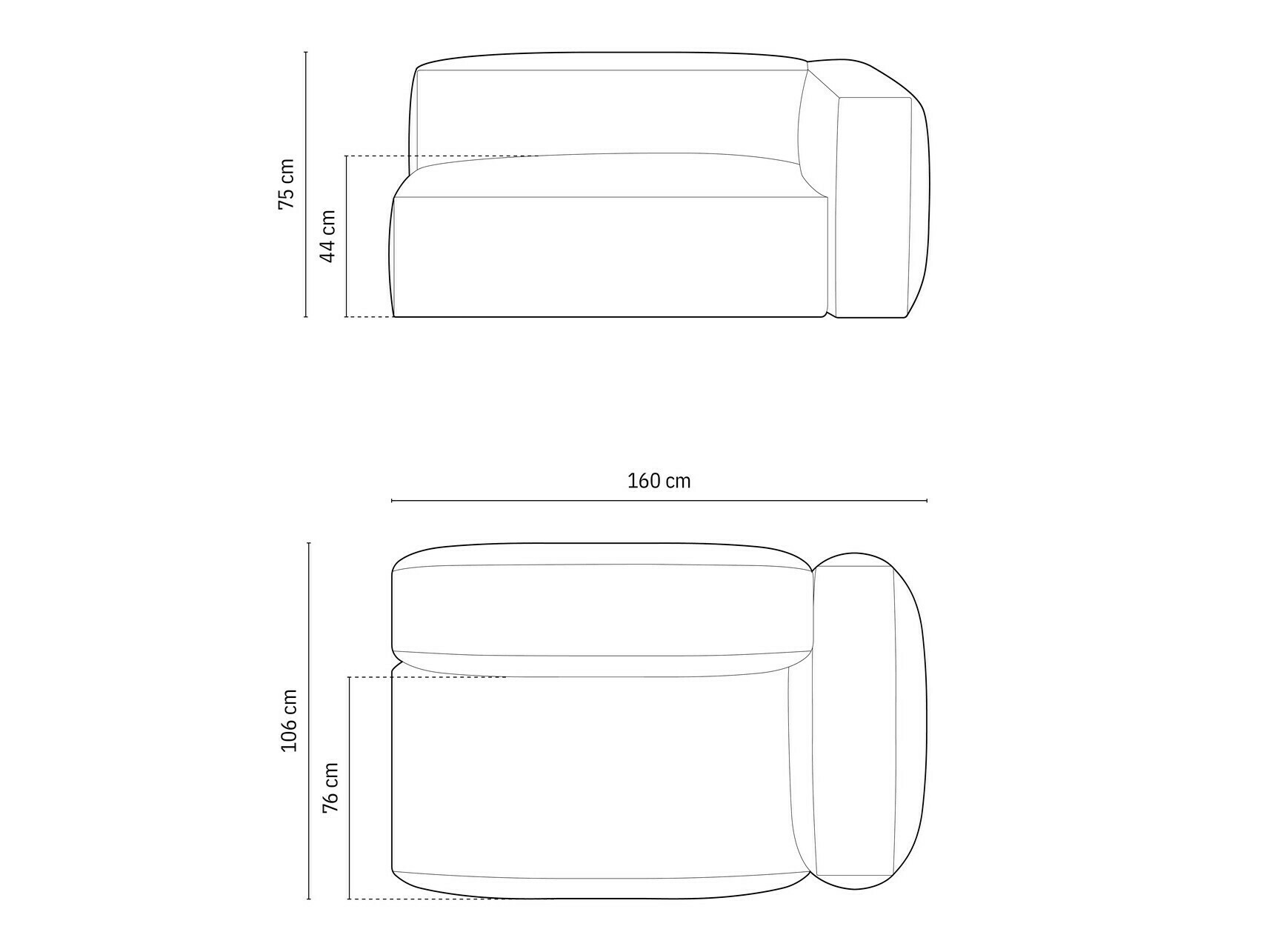 Modularni fotelj Sorcoro 111 (Boston Black)