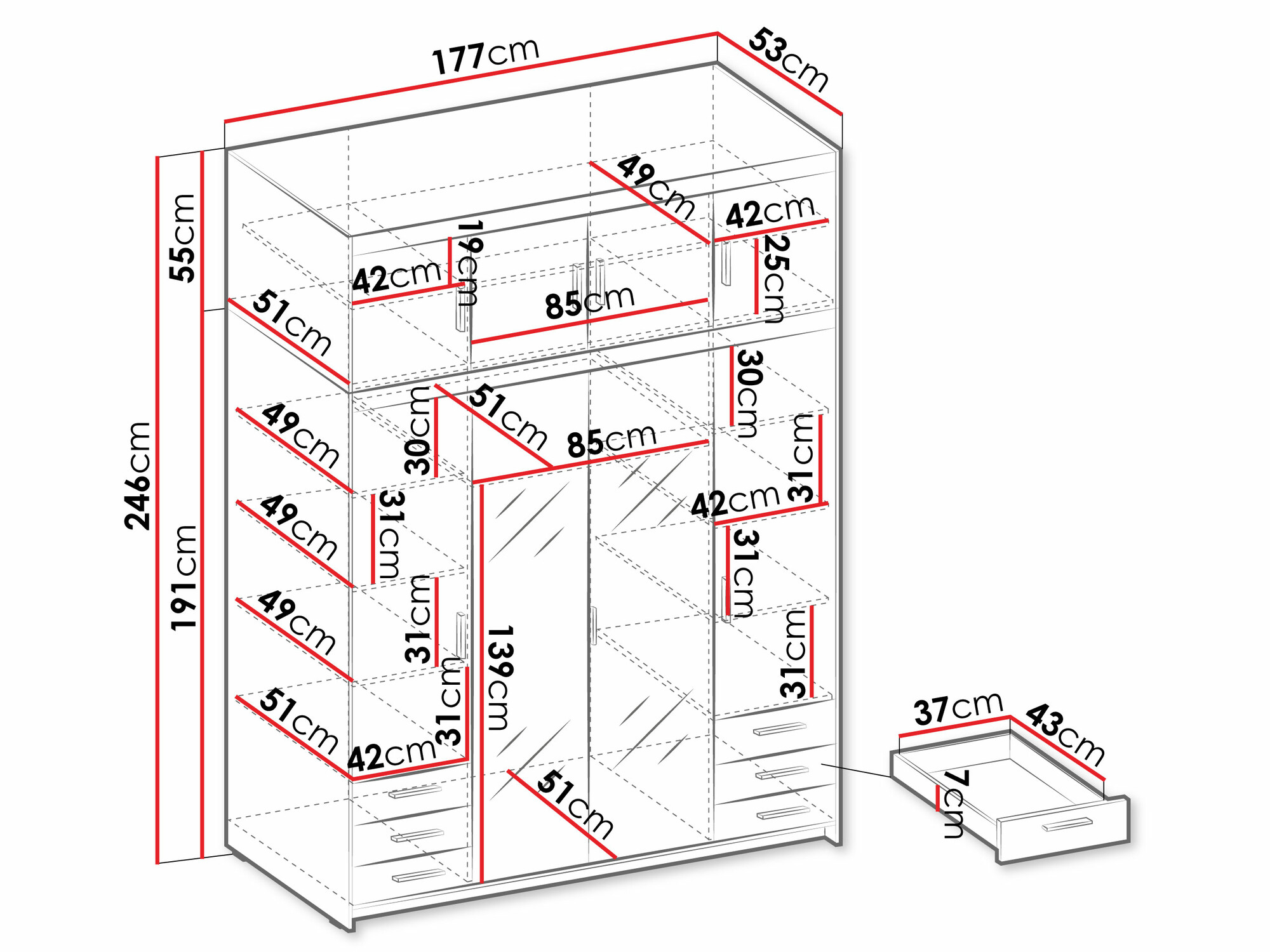 Garderobna omara Novduni 120 (Bela)